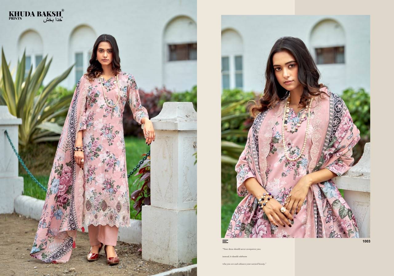DASTAAN-E-JASHAN HITLIST By KHUDHA BAKSH 1003 To 1008 Series Beautiful Pakistani Suits Colorful Stylish Fancy Casual Wear & Ethnic Wear CHIKANKARI Embroidered Dresses At Wholesale Price